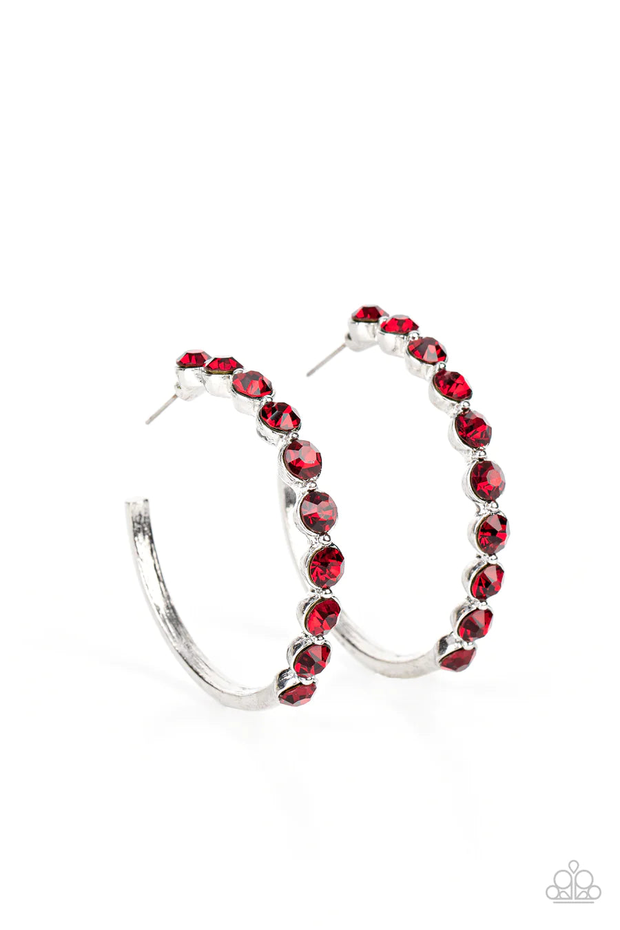 women’s gold hoop earrings -Photo Finish - Red