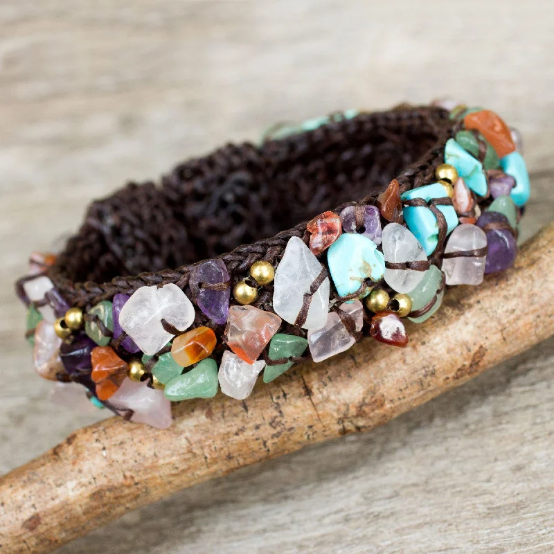 women’s cuff bangles -Colorful Day Beaded Gemstone Bracelet