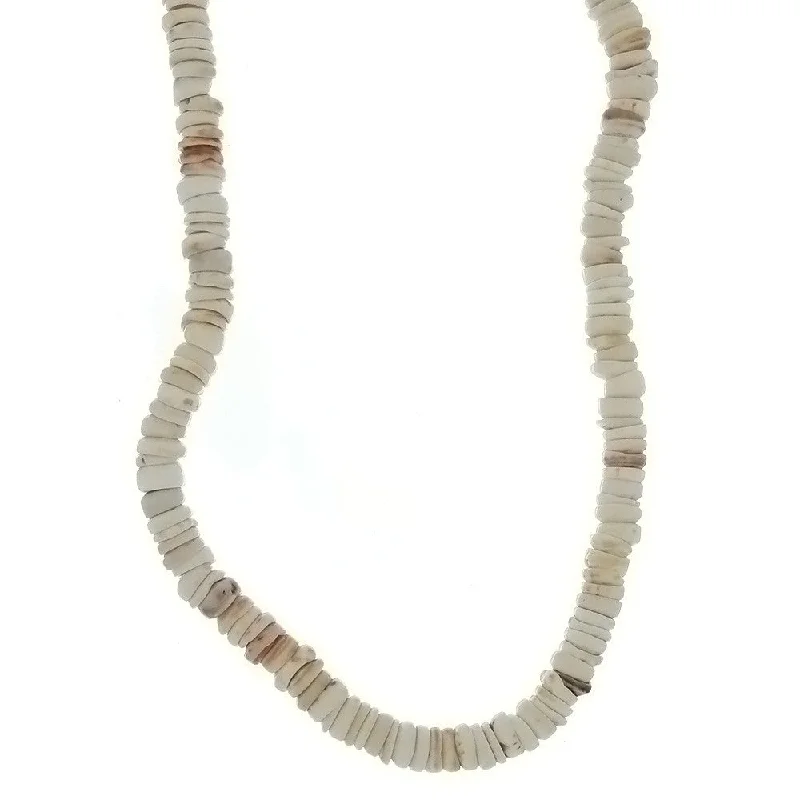 women’s vintage gemstone necklaces -BEADED NATURAL SHELL HEISEI NECKLACE