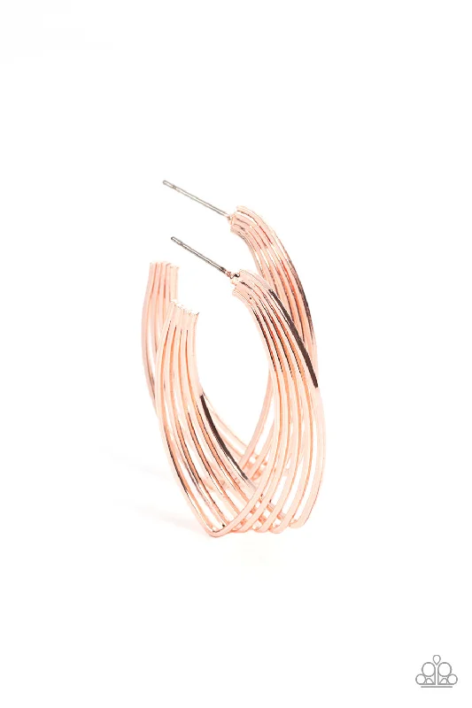 women’s fashion earrings -Industrial Illusion - Rose Gold