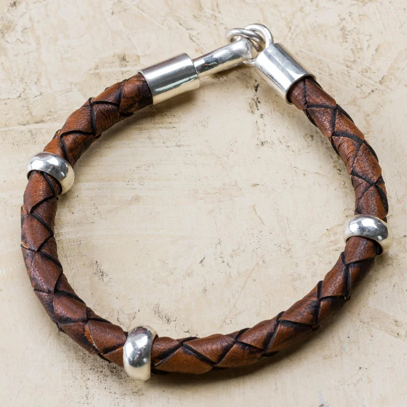 chic bracelets for women -Chankas Warrior Leather Bracelet