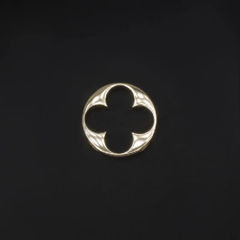 women’s designer rings -LOUIS VUITTON 18k YELLOW GOLD MEDALLION CLOVER CHARM PENDANT DESIGNER NECKLACE