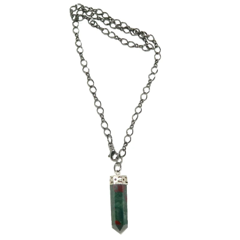 women’s black diamond necklaces -Bloodstone Necklace Pendulum On the Go Point