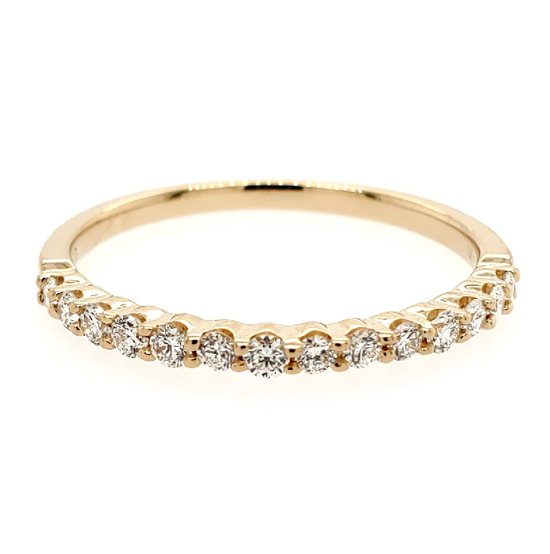 women’s stunning diamond engagement rings -Classic Pave Diamond Band in Yellow Gold- 0.30 ctw.