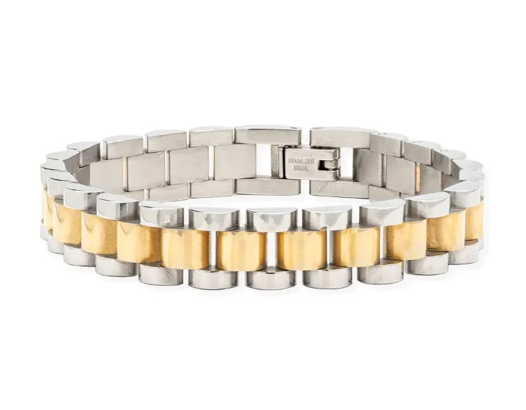 luxury bracelets for women -Rolly Two Tone Bracelet