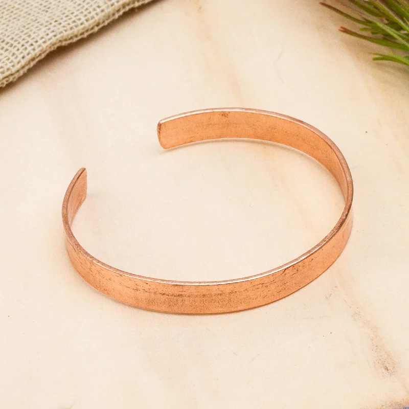 women’s stacked bracelets -Brilliant Gleam High-Polish Copper Cuff Bracelet from Mexico