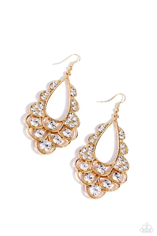 women’s diamond earrings -Majestic Masquerade - Gold