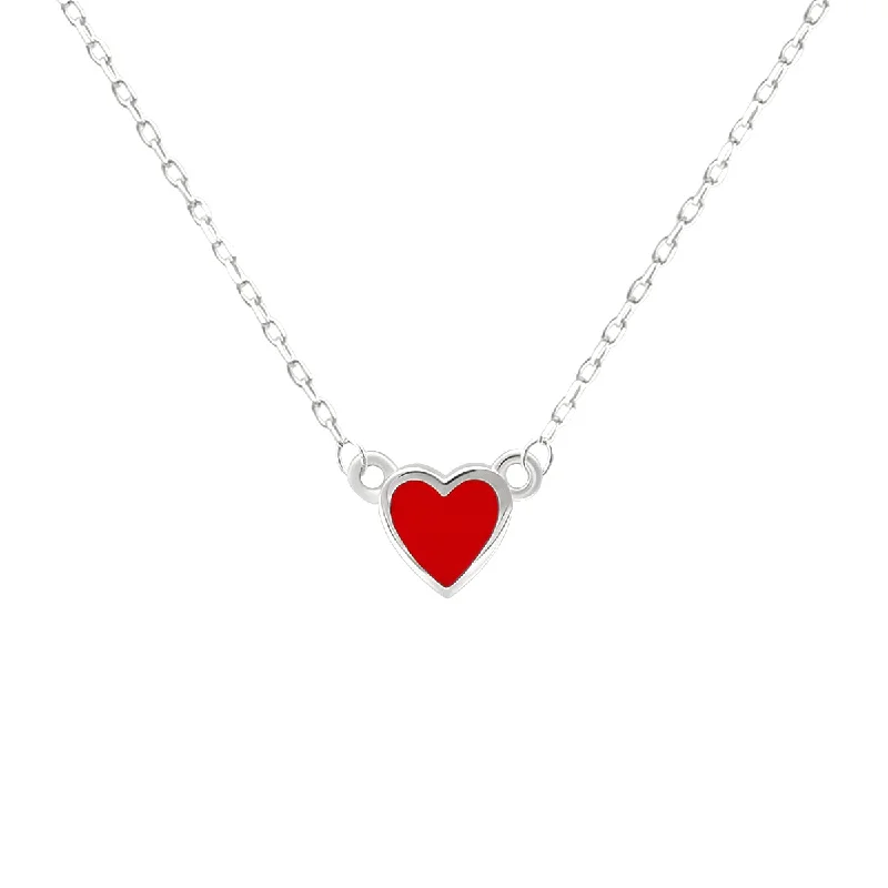 silver necklaces for women -I Heart You Necklace | Silver