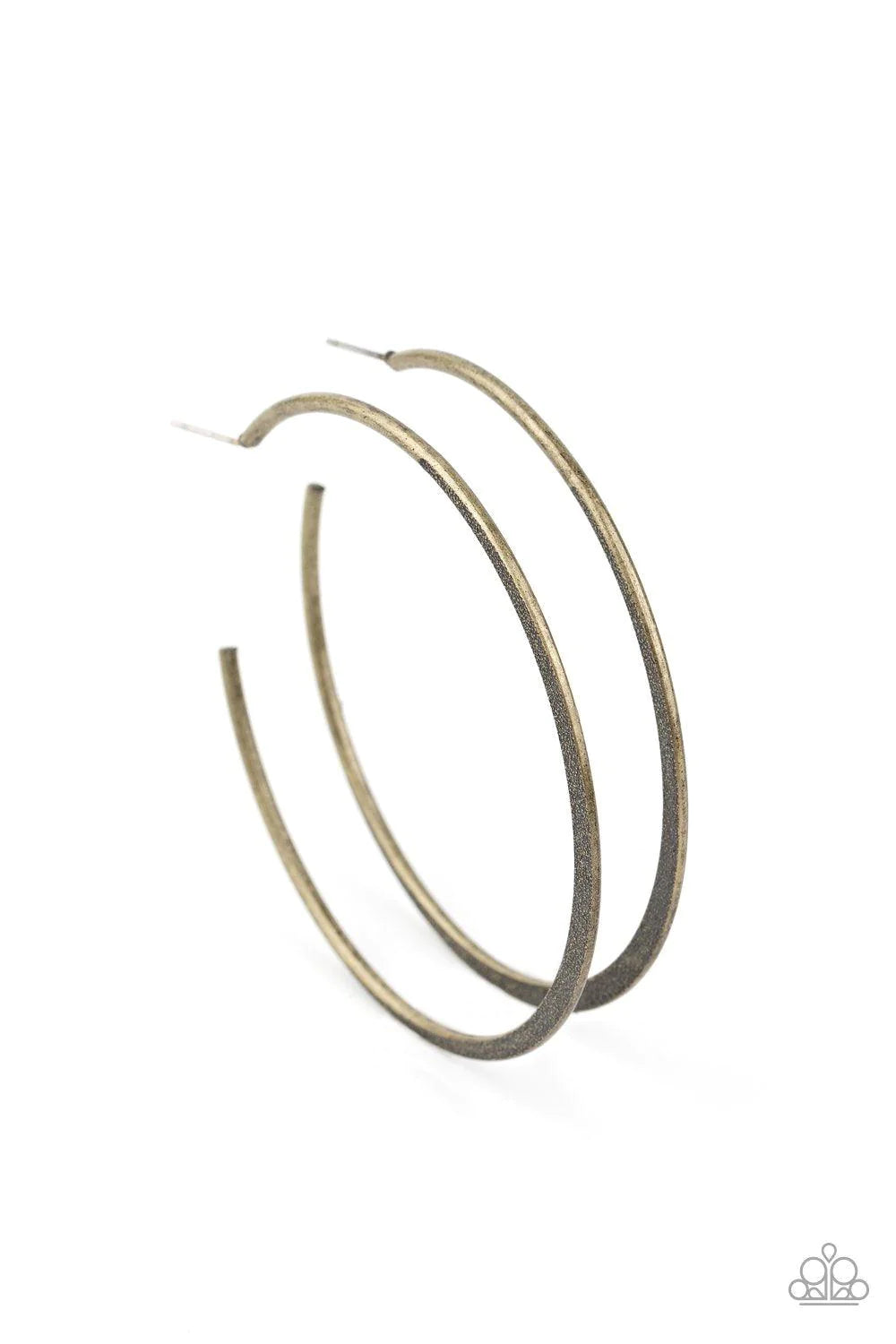 women’s statement earrings -Flat Spin - Brass