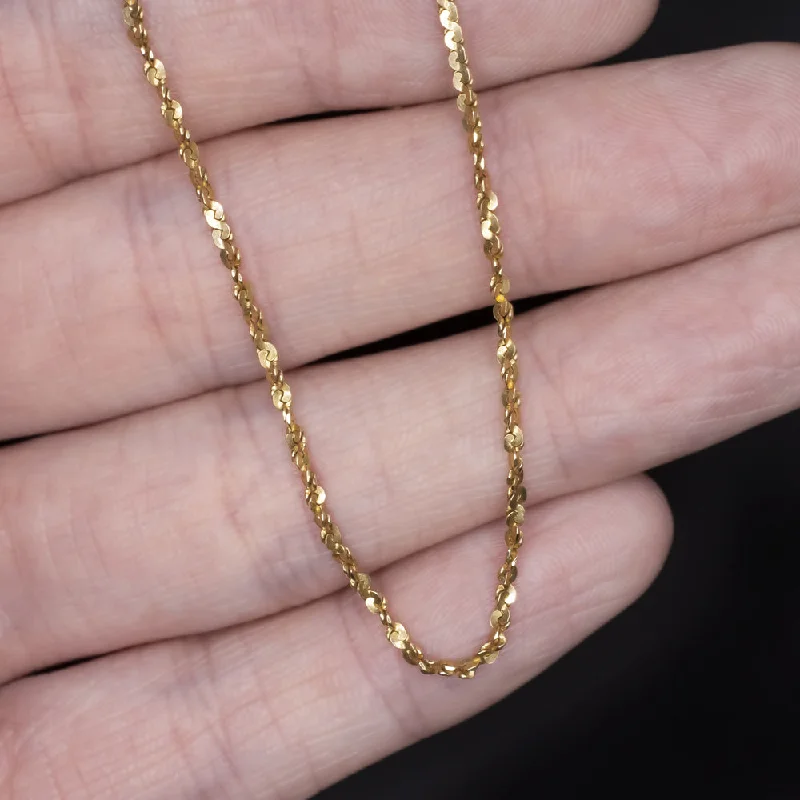 women’s unique engagement rings -SOLID 14K YELLOW GOLD 18 INCH CHAIN 1.5mm FIGURE EIGHT TWIST MEN LADIES NECKLACE