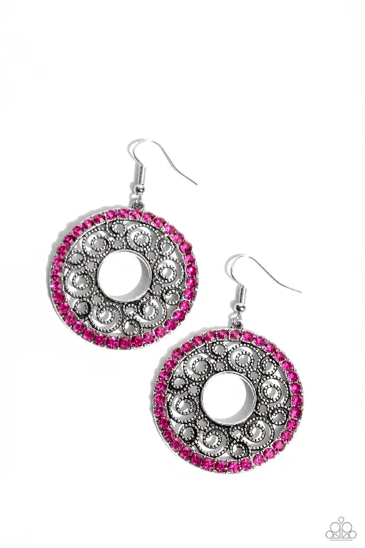 women’s geometric earrings -Whirly Whirlpool - Pink