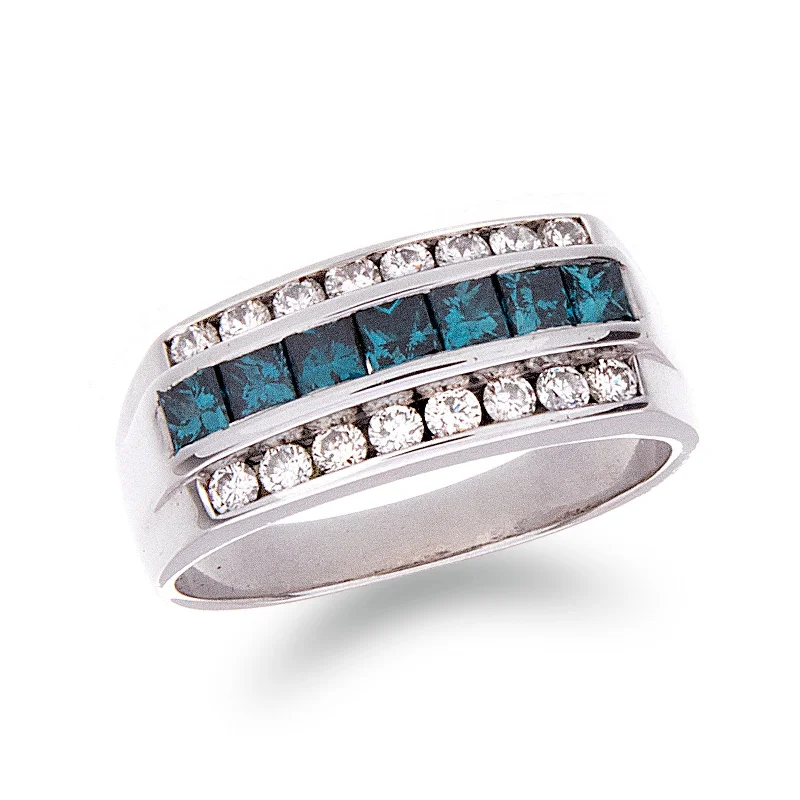 women’s dazzling diamond engagement rings -Mens Blue Diamond Ring