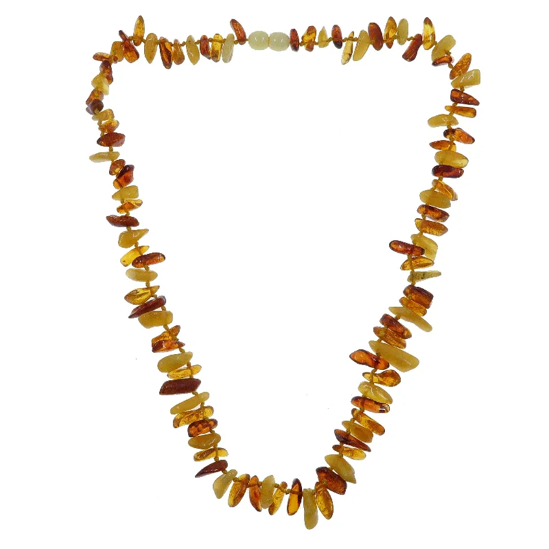 women’s dainty gold necklaces -Amber Necklace Sunny Spirit Knotted Baltic Gems