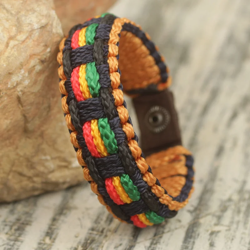 multi-colored bangles for women -Good Vibes Men's Colorful Woven Wristband Bracelet