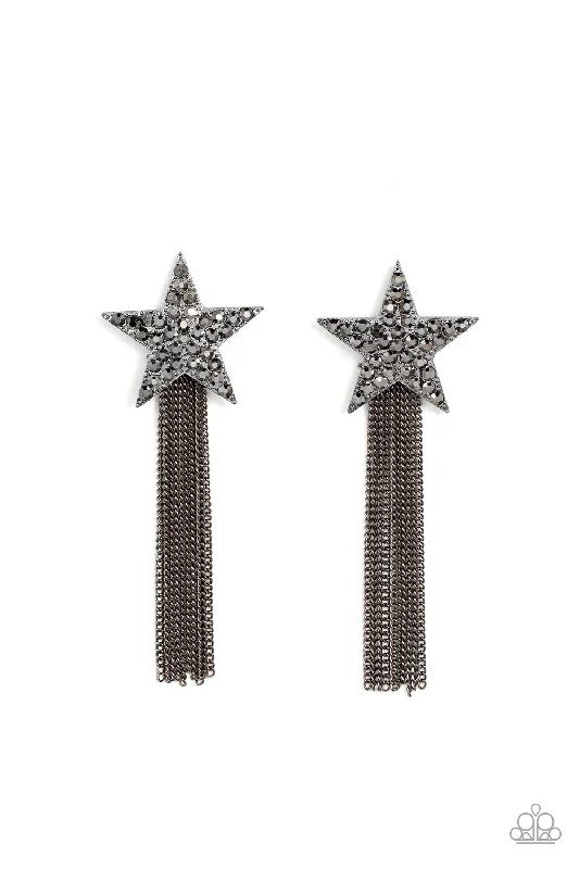 women’s opal earrings -Superstar Solo - Black