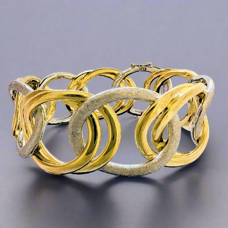 women’s matching bangles -Overlapping Ovals Hinged Bracelet