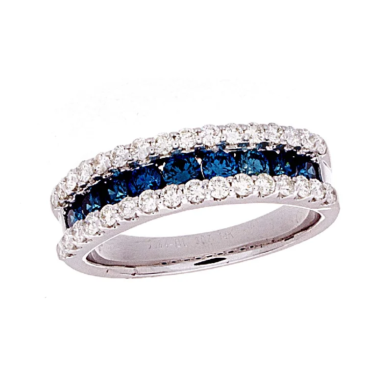 women’s bespoke engagement rings -Blue Diamond Ring