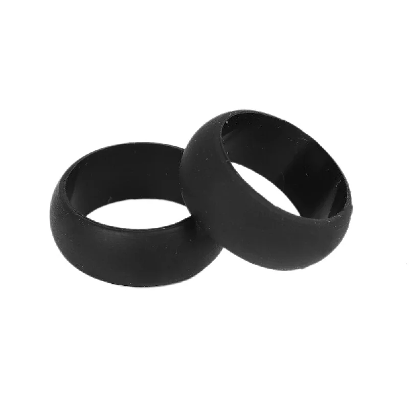 women’s crystal bead necklaces -Black Silicone Band Ring for Men or Women