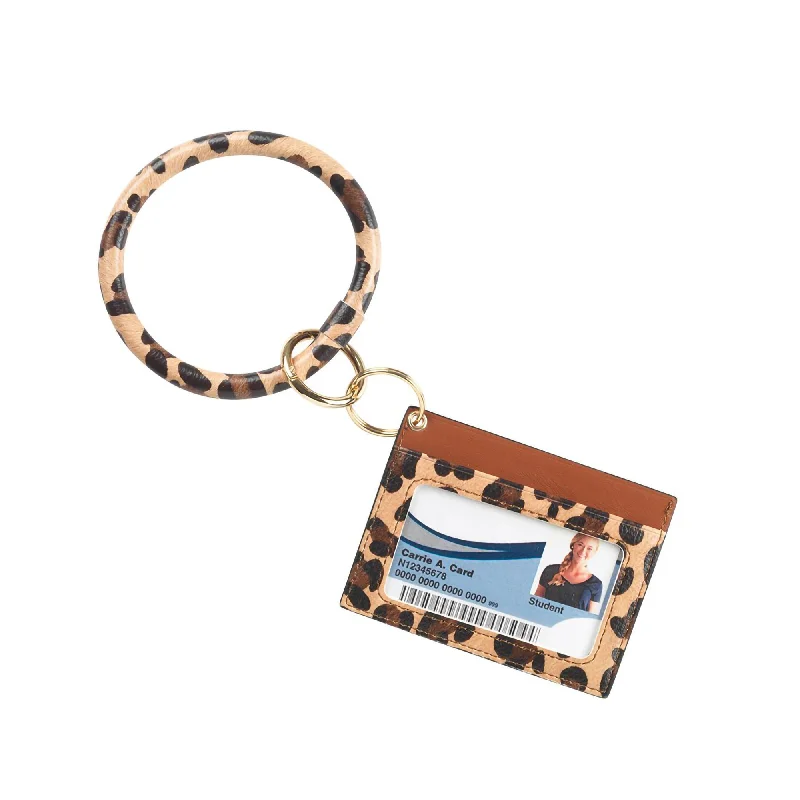 women’s gold bracelets -Leopard Card Holder Keychain Bracelet