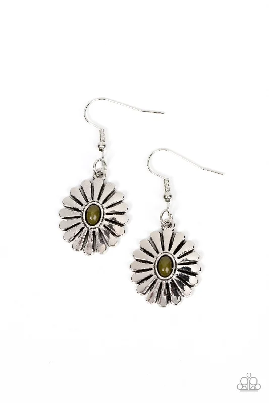 women’s chandelier drop earrings -Delectably Daisy - Green