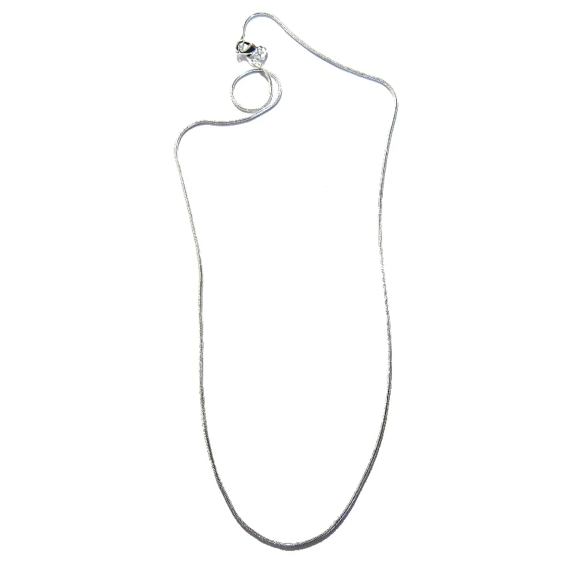 women’s oval stone necklaces -Silver Plated Chain Necklace Simply Splendid Snake