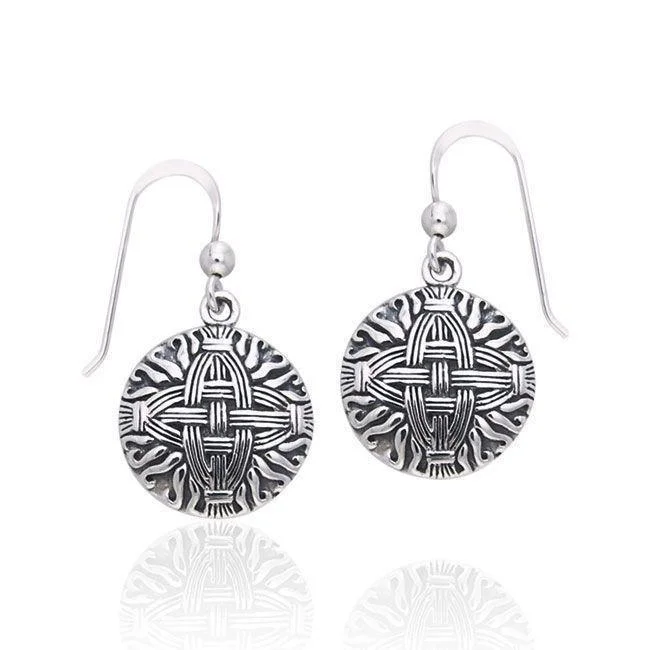 women’s sterling silver earrings -Celtic Cross of St. Brigid Sterling Silver Earrings TER209