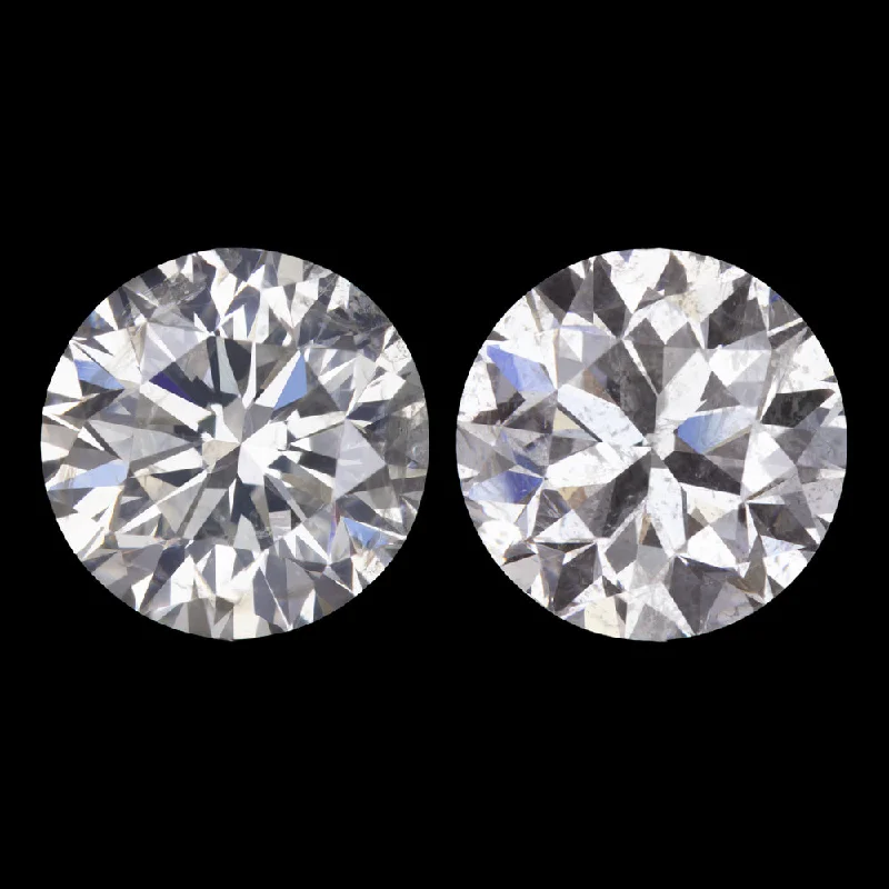 women’s engagement rings -2.11ct ROUND BRILLIANT CUT NATURAL DIAMOND STUD EARRINGS MATCHING PAIR CLASSIC