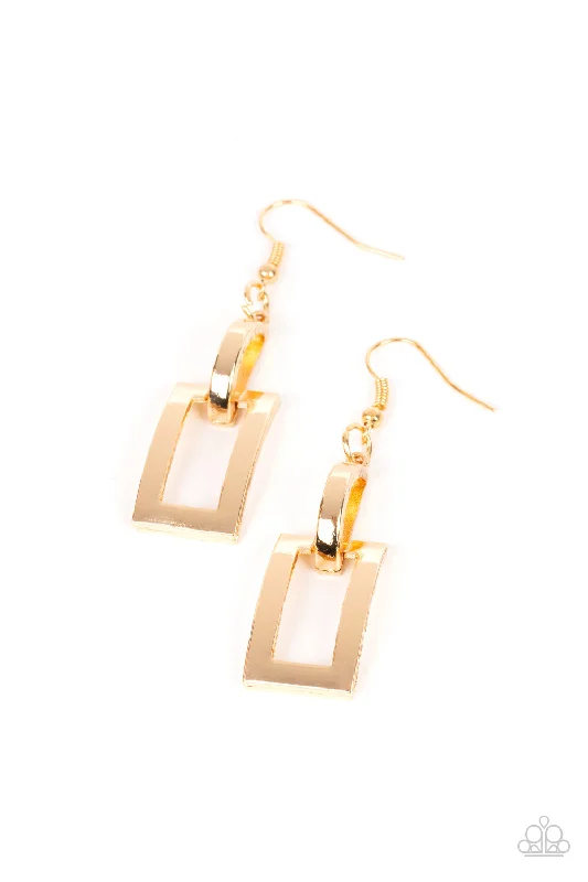 women’s silver drop earrings -Blazing Buckles - Gold