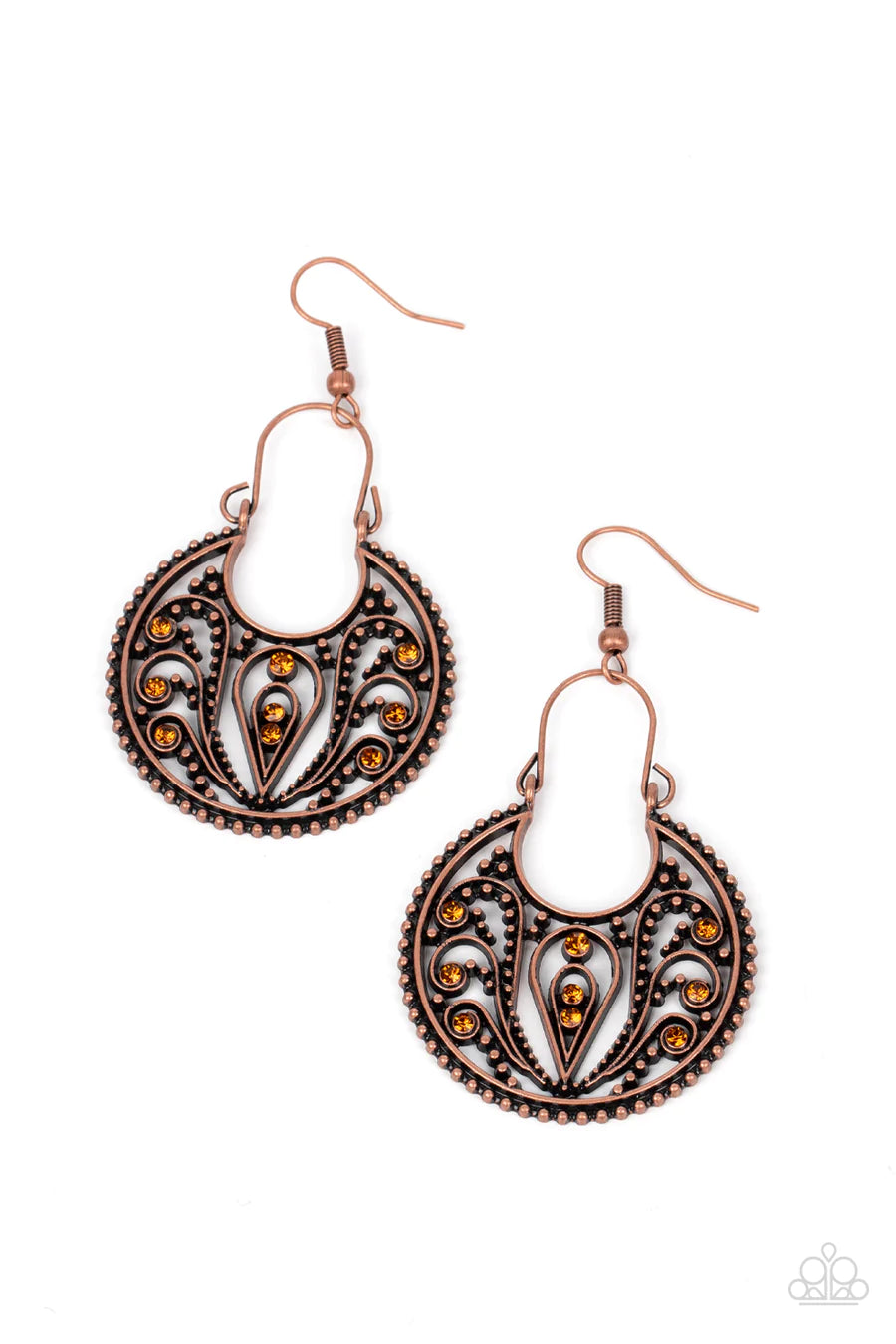 women’s luxury earrings -Vineyard Villa - Copper