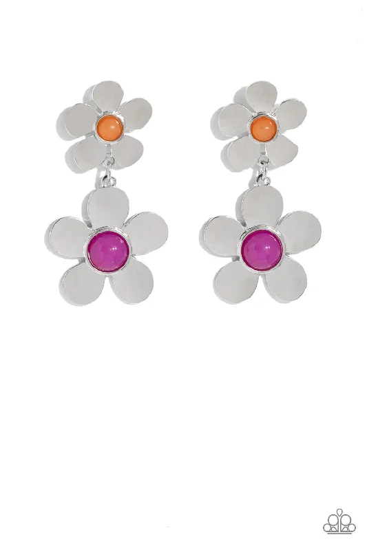 women’s cute earrings -Fashionable Florals - Pink