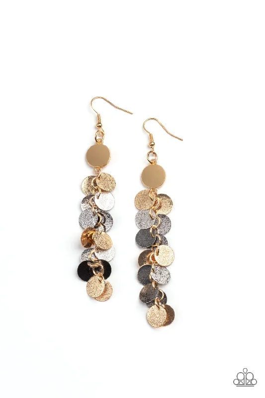 women’s engraved gold earrings -Game CHIME - Multi