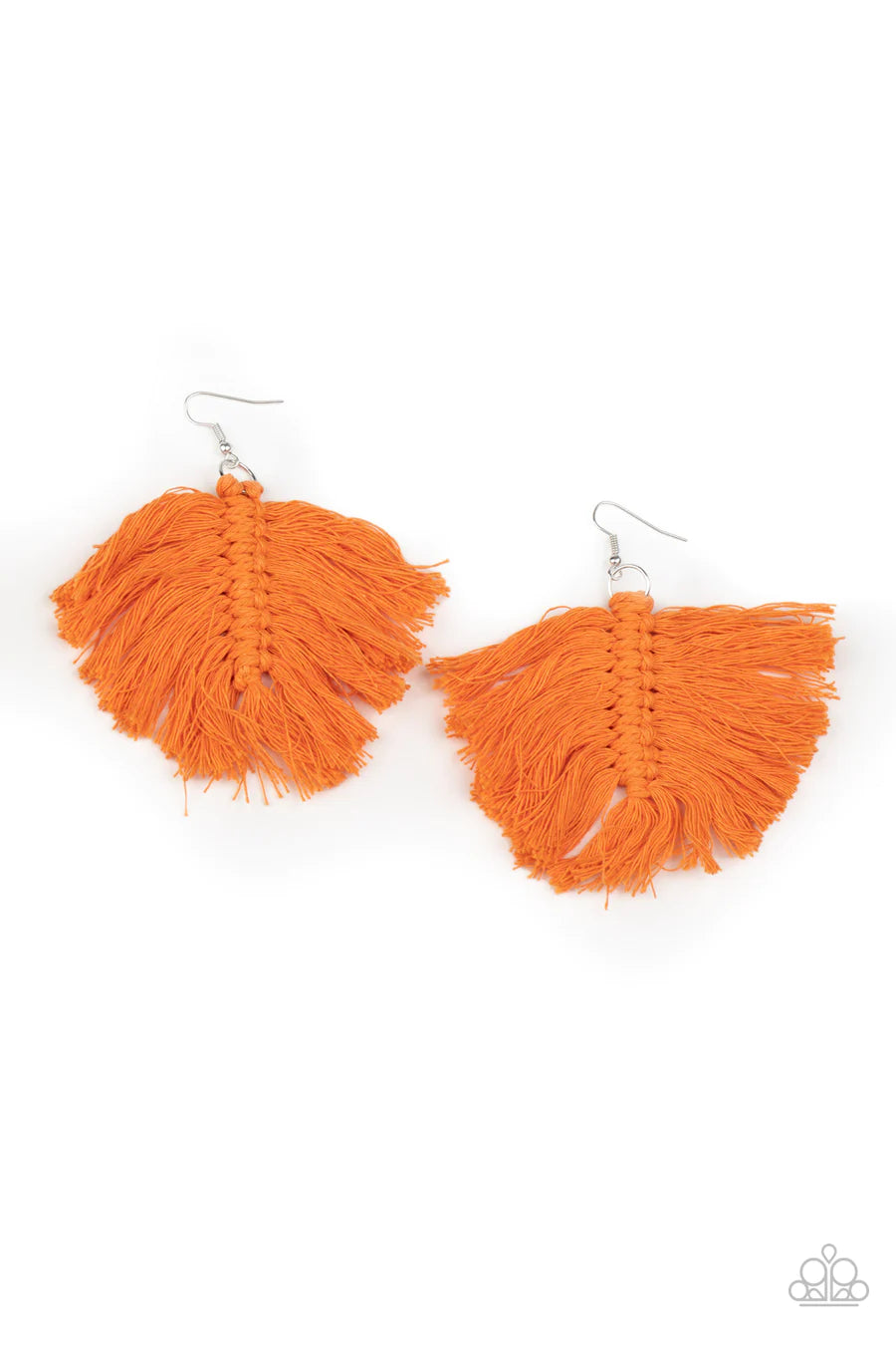 women’s layered earrings -Macrame Mamba - Orange