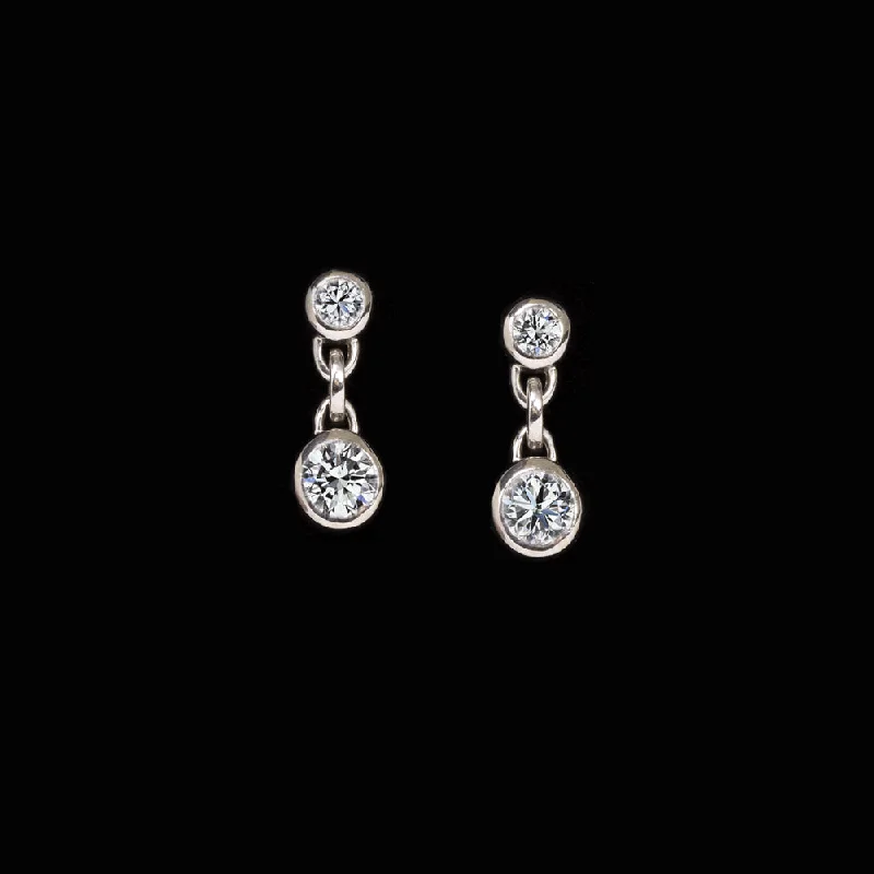 rose gold rings for women -0.30ct G-H VS DIAMOND DROP EARRINGS CLASSIC 14k WHITE GOLD BEZEL DANGLE NATURAL