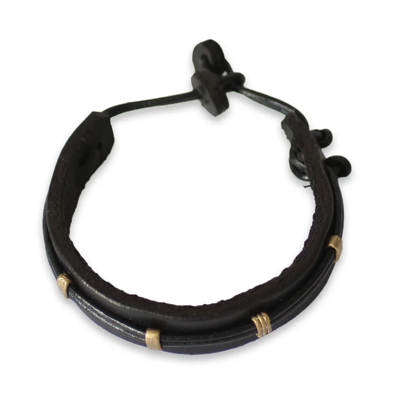 luxury gold bangles for women -Men's Stand Alone in Black Bracelet