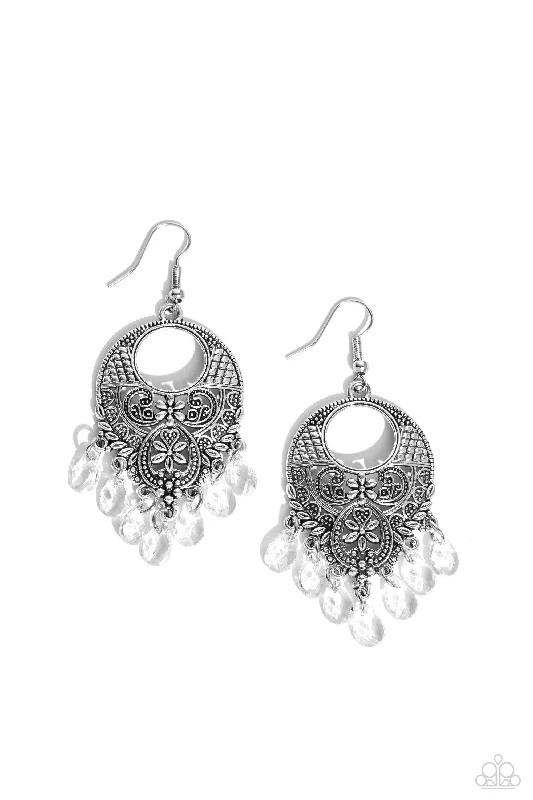 women’s boho earrings -Prismatically Prairie - White