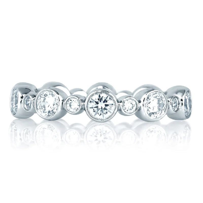 women’s engagement rings with side stones -A. Jaffe Bubble Bezel Set Eternity Diamond Band WR0860/106