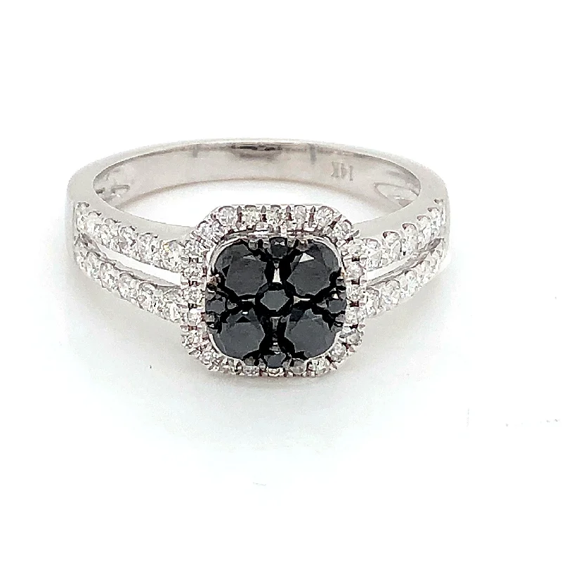 women’s engagement rings with colored stones -Black Diamond Ring