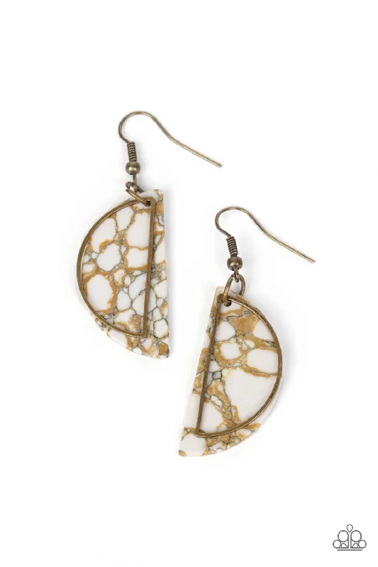 women’s flower earrings -Flashdance Fashionista - Brass