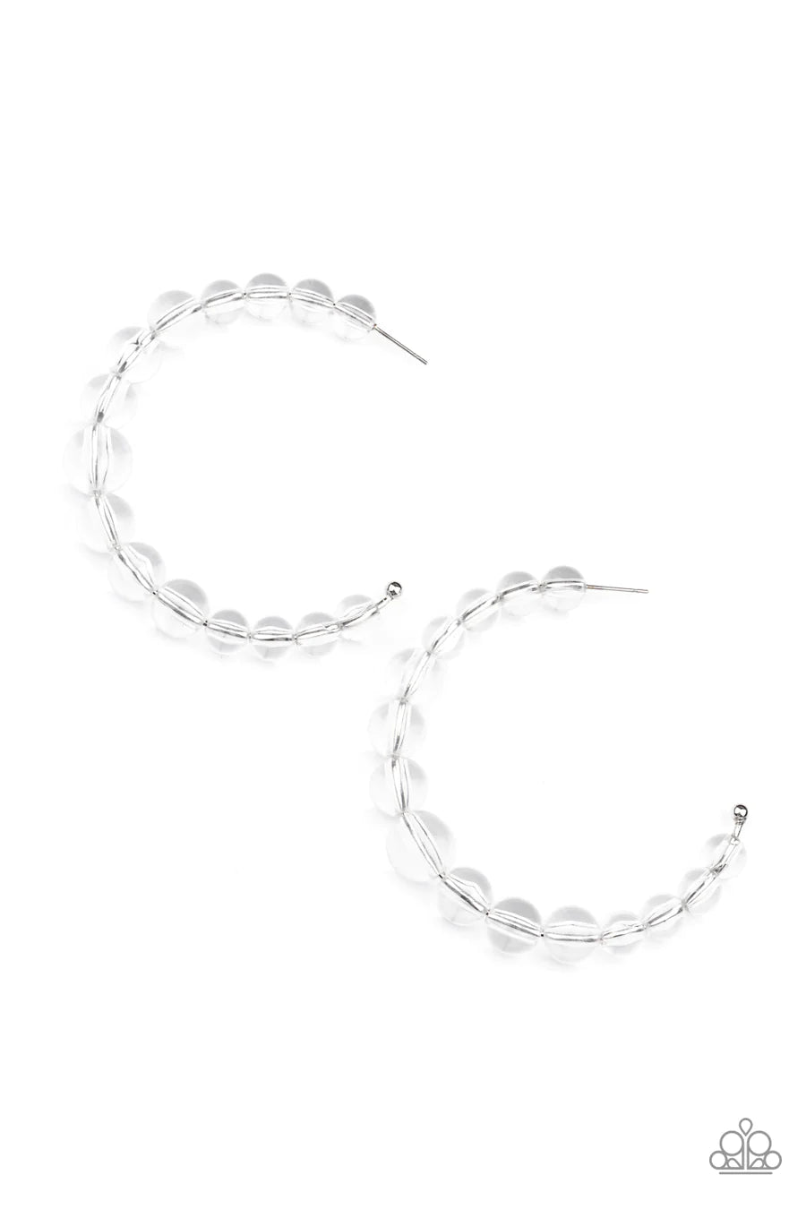 women’s geometric hoop earrings -In The Clear - White