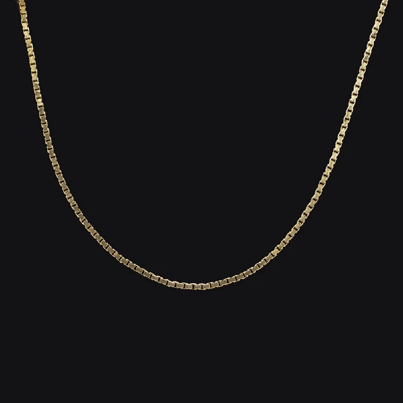 women’s designer rings -SOLID 14k YELLOW GOLD BOX CHAIN 18 INCHES 0.8m NECKLACE CLASSIC THIN MENS LADIES