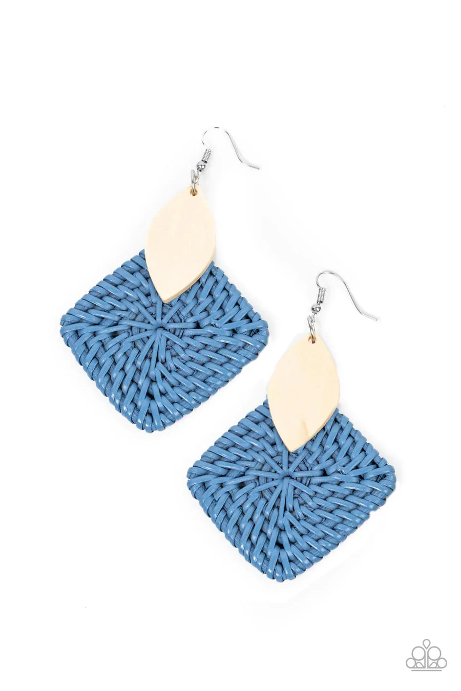 women’s statement gemstone earrings -Sabbatical WEAVE - Blue