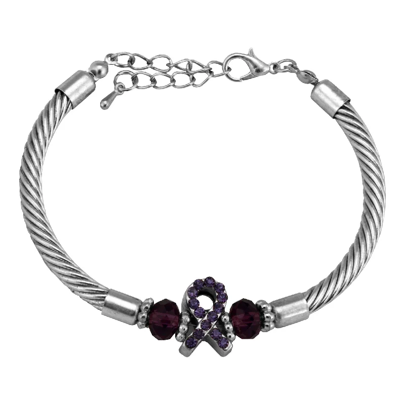 colorful bangles for women -Alzheimer's Awareness Cable Bracelet