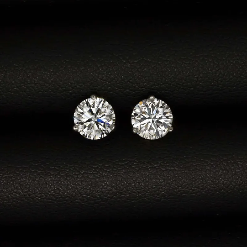 women’s gold promise rings -1.90ct VERY GOOD CUT DIAMOND STUD EARRINGS NATURAL ROUND BRILLIANT WHITE GOLD