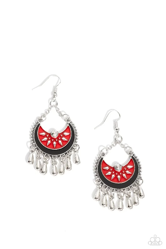 women’s statement earrings -I Just Need CHIME - Red