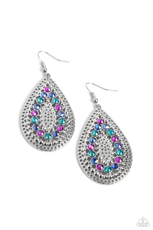 women’s diamond drop earrings -Spirited Socialite - Multi