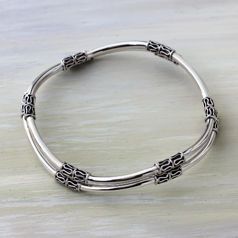 luxury bracelets for women -Elements of Life Sterling Silver Bracelet