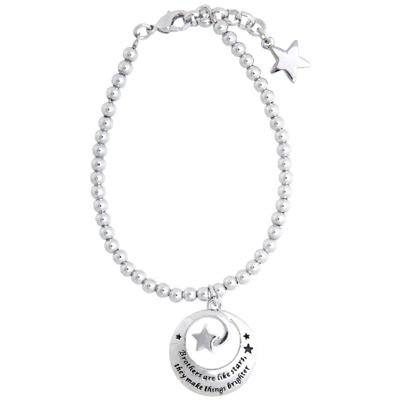 silver chain bracelets for women -Brothers Are Like Stars Bracelet