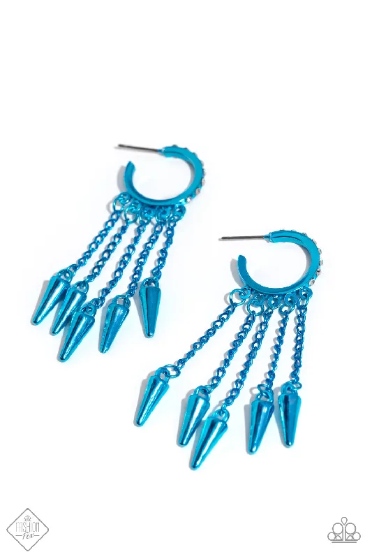 women’s crystal earrings -Piquant Punk - Blue