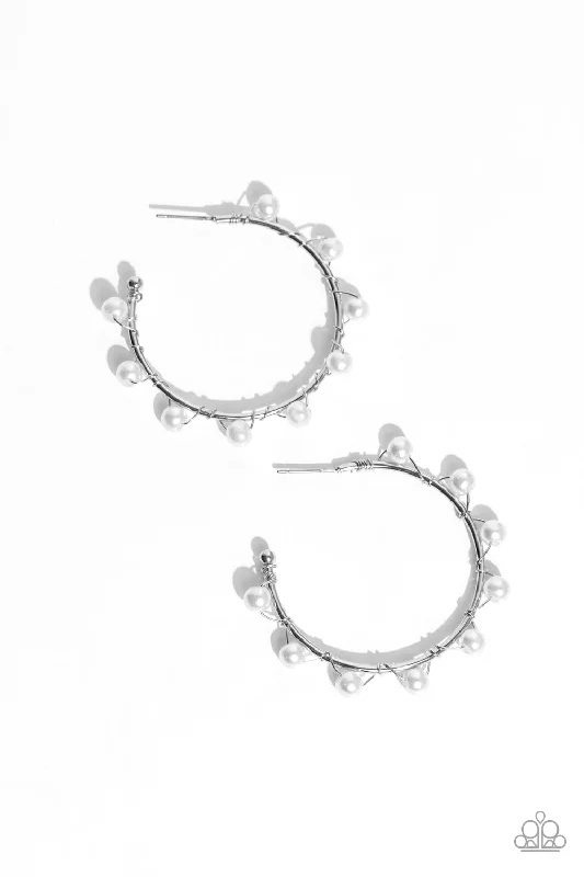 women’s chandelier drop earrings -Night at the Gala - White