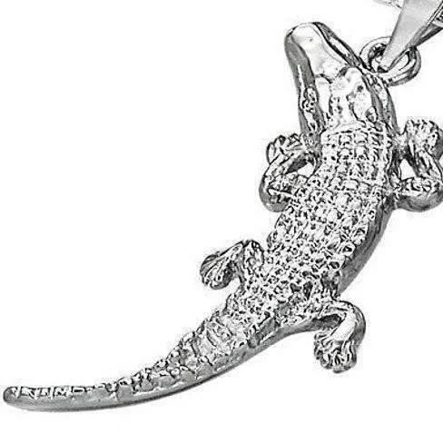 women’s luxury gold necklaces -ON SALE - Chomp Chomp Stainless Steel Alligator Pendant Necklace